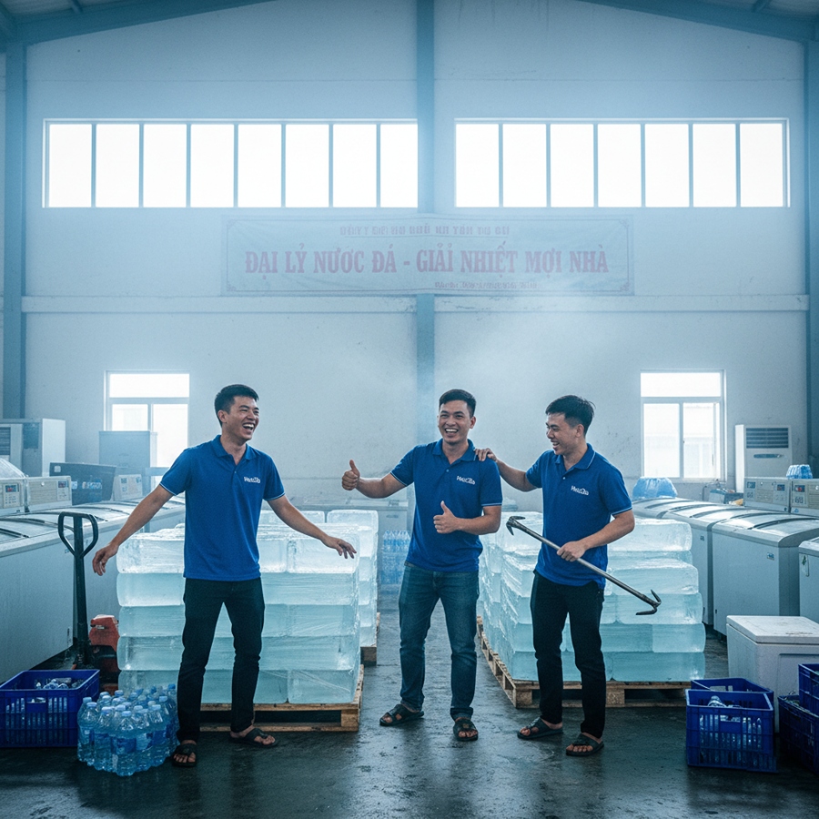 So Sánh Đá Viên Vuông Và Đá Bán Nguyệt Cho Quán Ăn 11 Hình ảnh dịch vụ của đại lý nước đá DaiLyNuocDa cho các quán ăn uống.