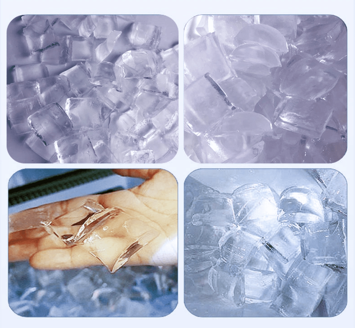 So Sánh Đá Viên Vuông Và Đá Bán Nguyệt Cho Quán Ăn 8 Máy làm đá Snooker Cube Ice Machine SK-80PT